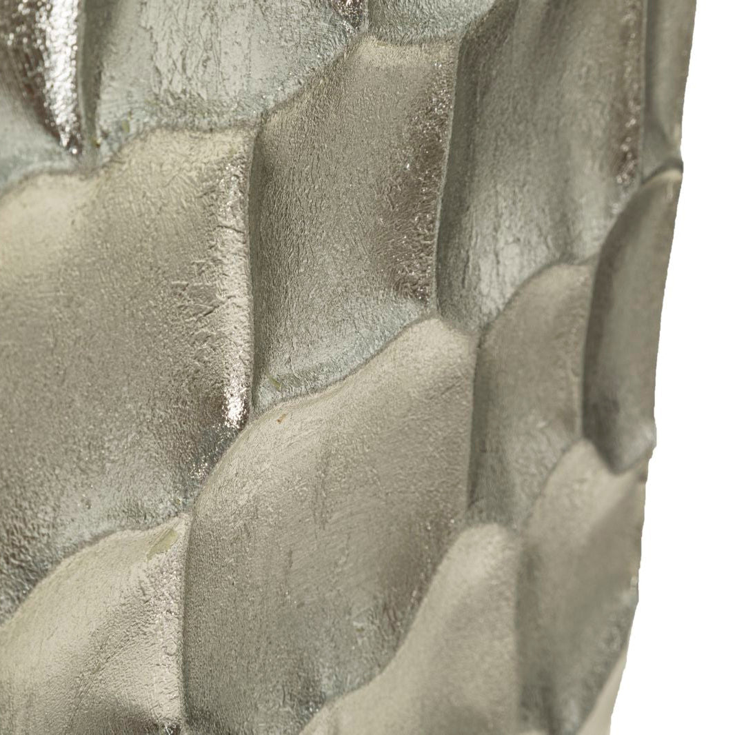 Set 3 Vasi Tris Argy in Metallo Argentato con Decoro in Rilievo