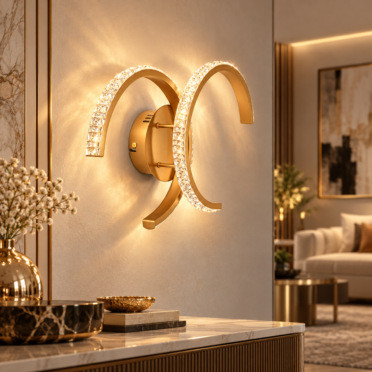 Lampada da Muro LED Double C 41x8,5x24 cm – 3 Temperature di Colore