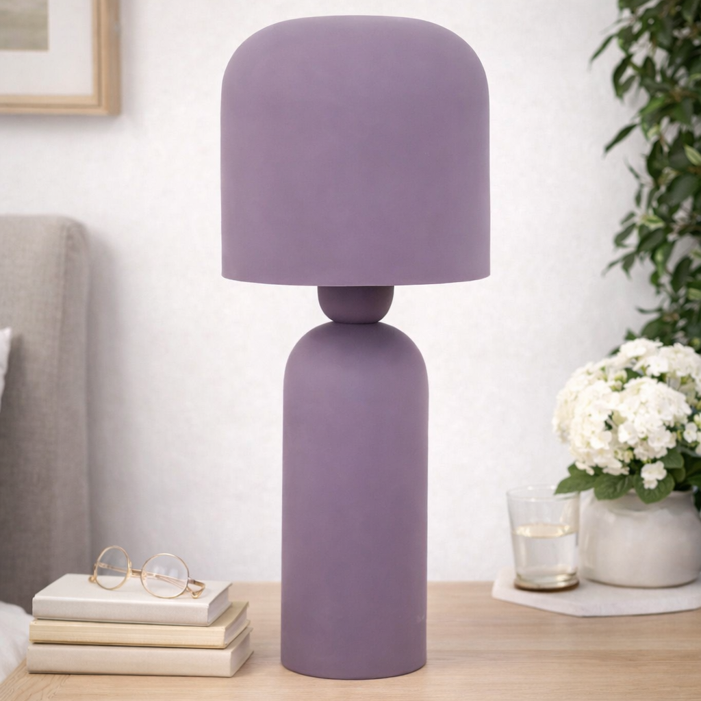 Lampada da Tavolo Design Monocromatico Color Viola H 39 cm