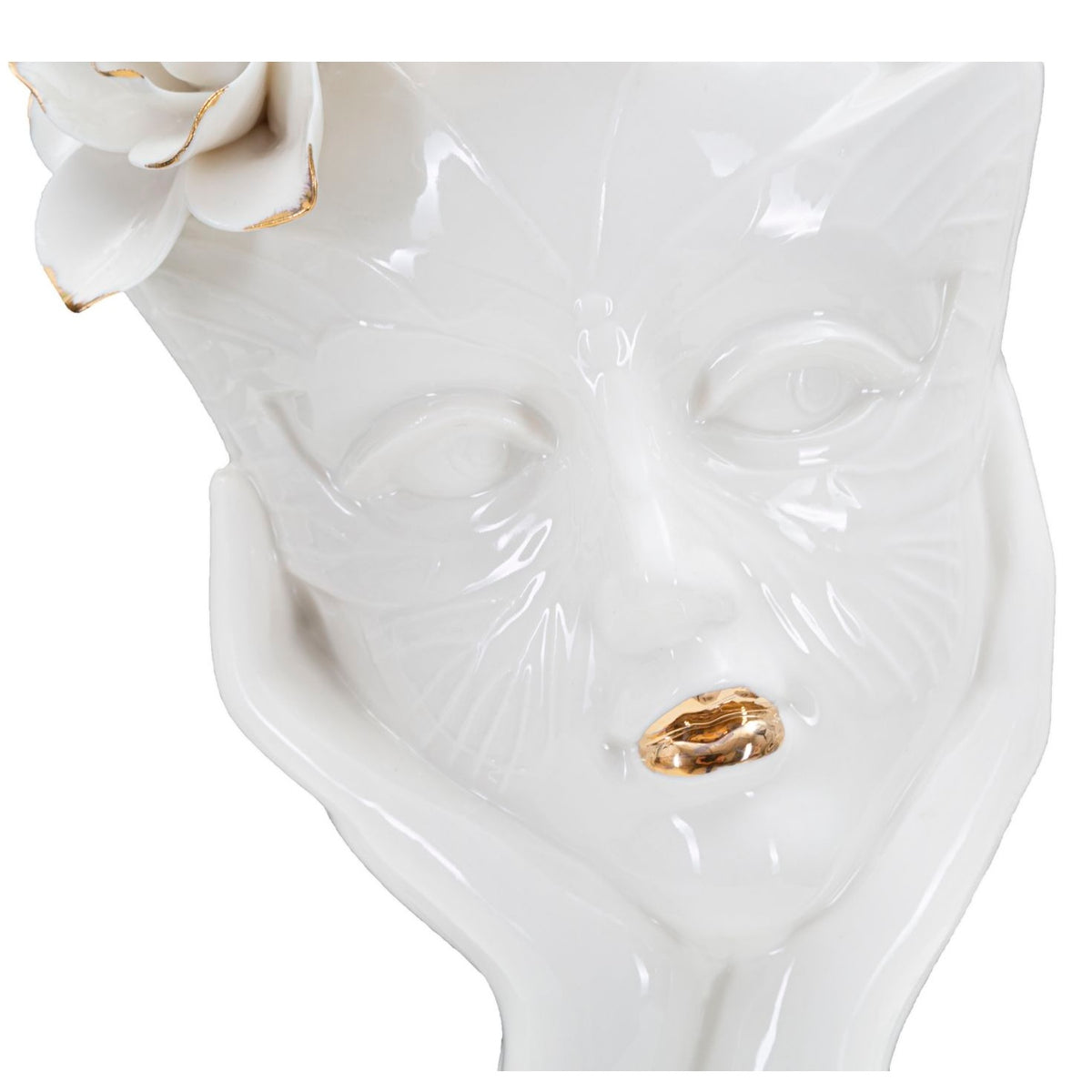 Vaso Decorativo Woman Mask in Porcellana Bianca H27,3 cm