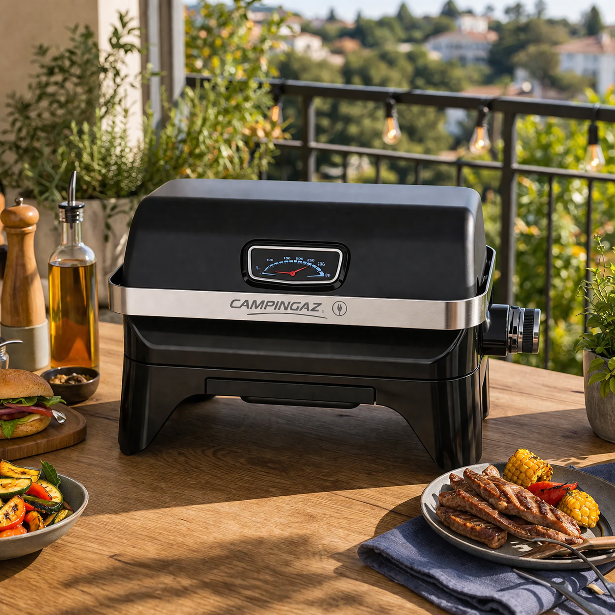 Barbecue Elettrico da Tavolo Campingaz Attitude 2Go 2,2 kW con Griglia in Ghisa