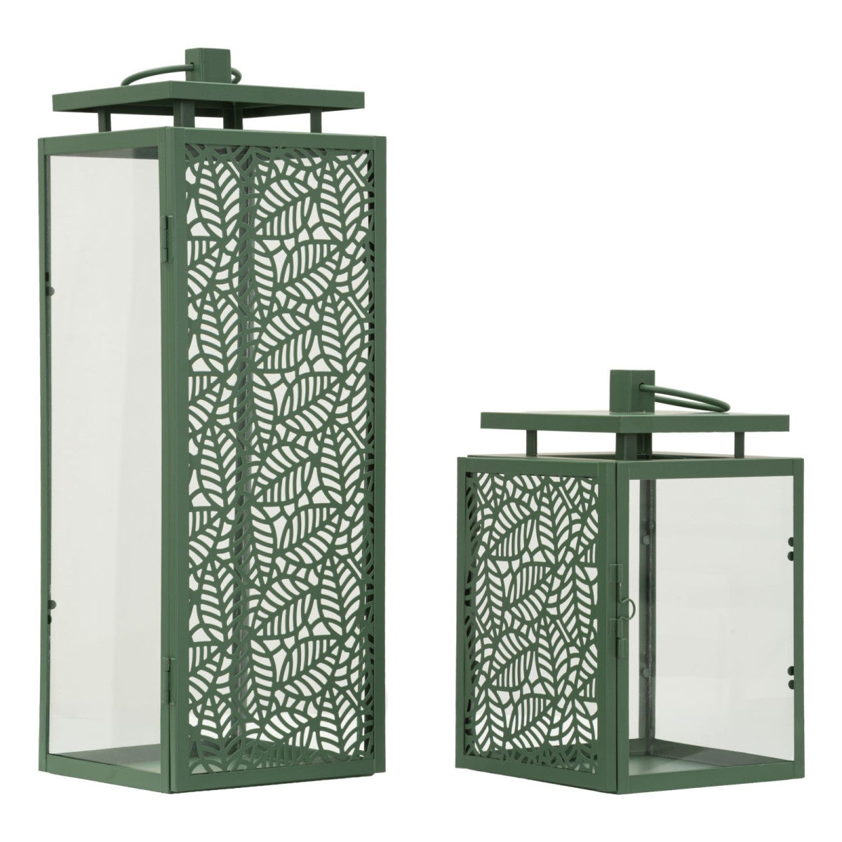 LANTERNE HALL COPPIA CM 15X14,5X41,5-15X14,5X24 (VETRO TEMPERATO)