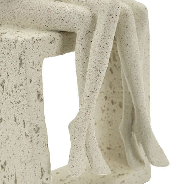 Statuetta Coppia Stons Beige 11,5x9x25 cm in Poliresina