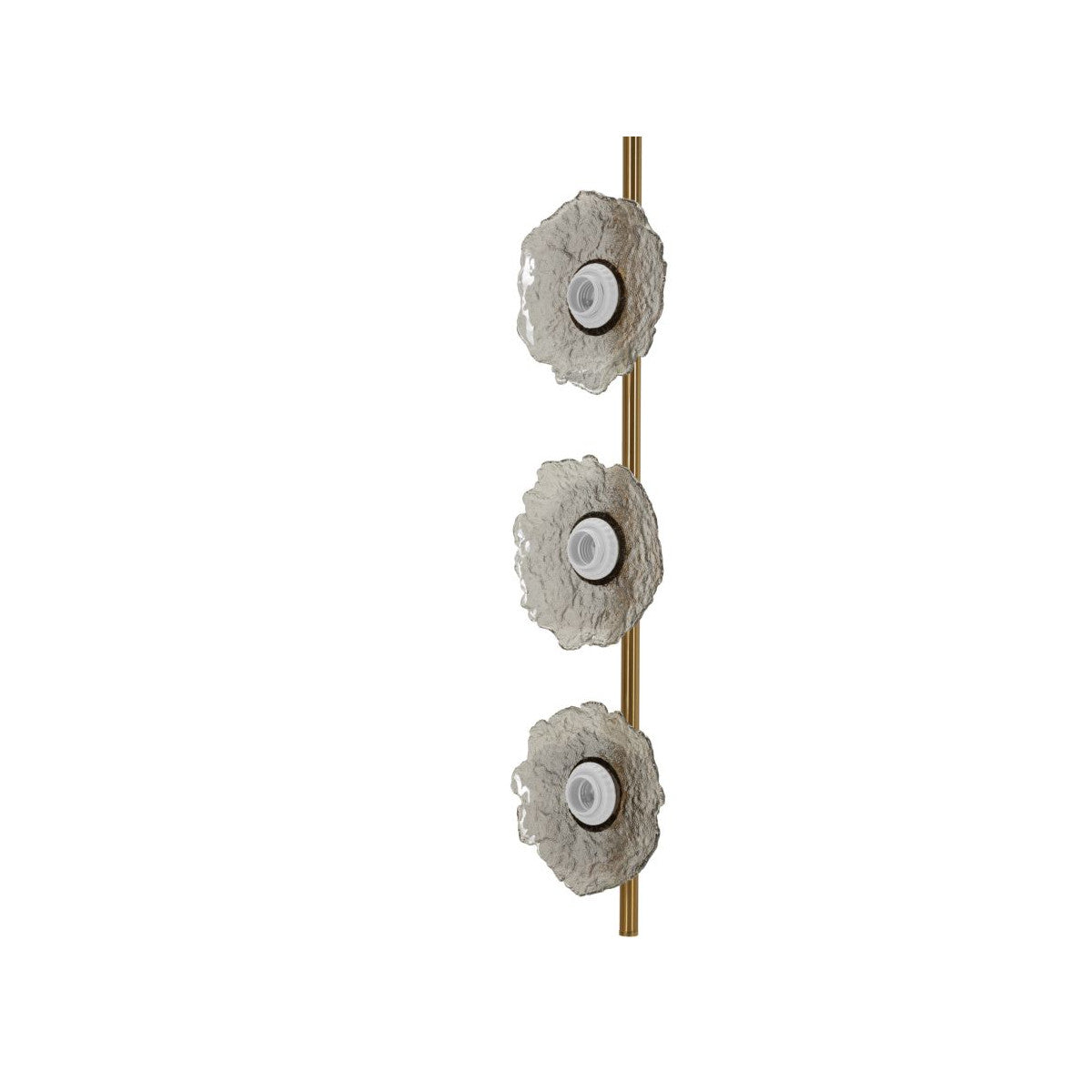 Lampadario Emily Verticale Oro e Vetro Grigio Fumé H110 cm 5 Luci E27