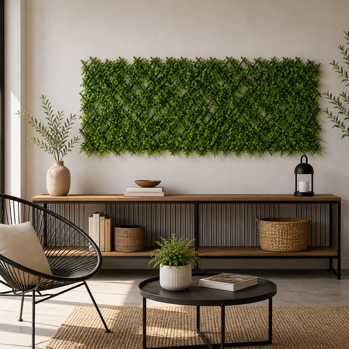 Siepe artificiale con steccato estensibile 100x200 cm
