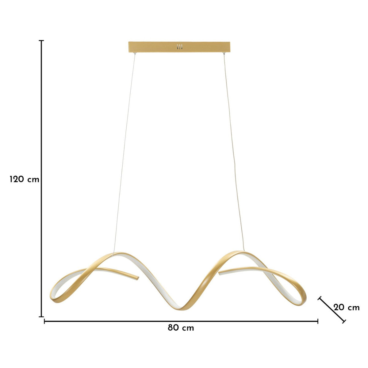 Lampadario LED Uter Oro 80x20x120 cm 3 Temperature di Colore