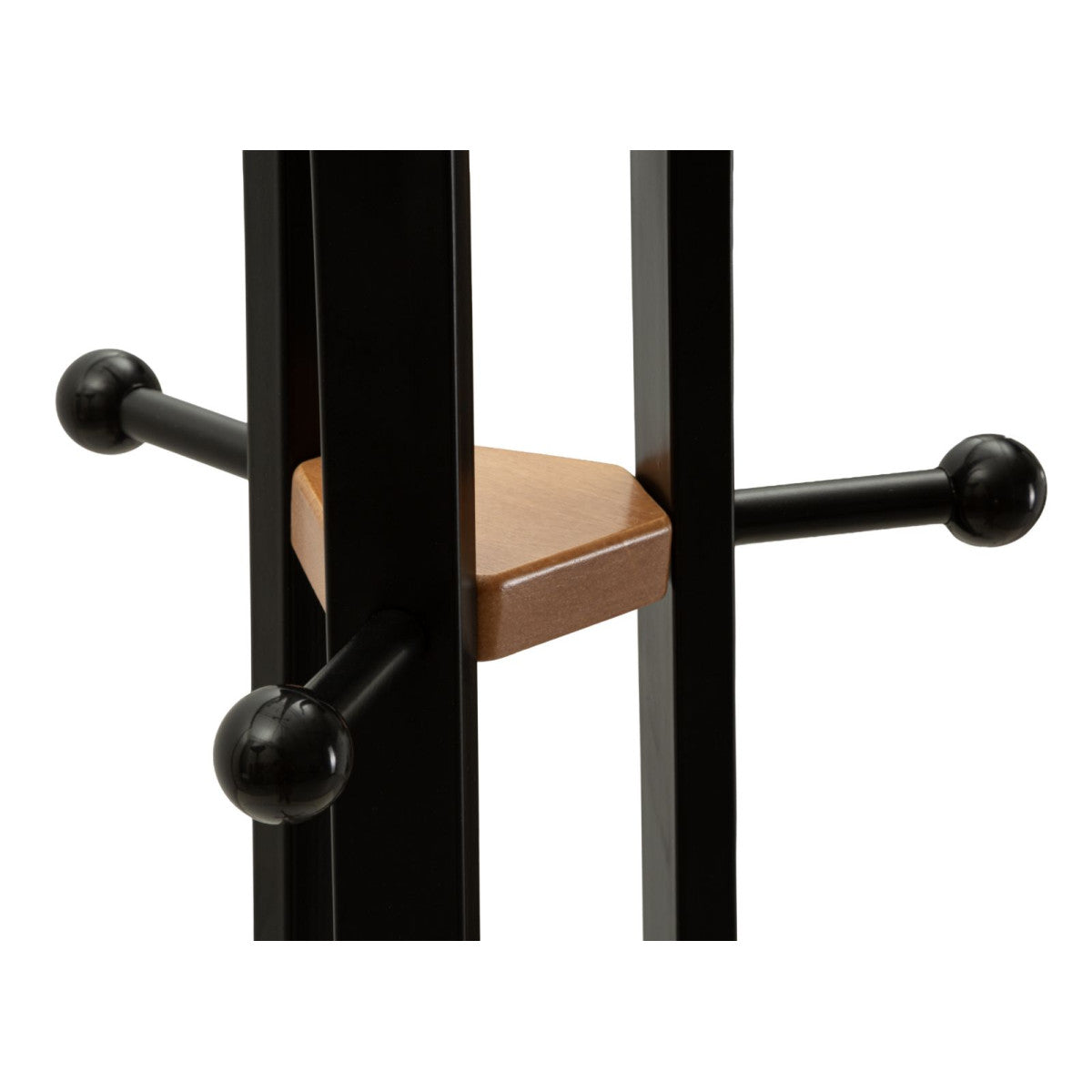 Appendiabiti da Terra X 52x63x183 cm in Metallo Nero e Legno Rovere