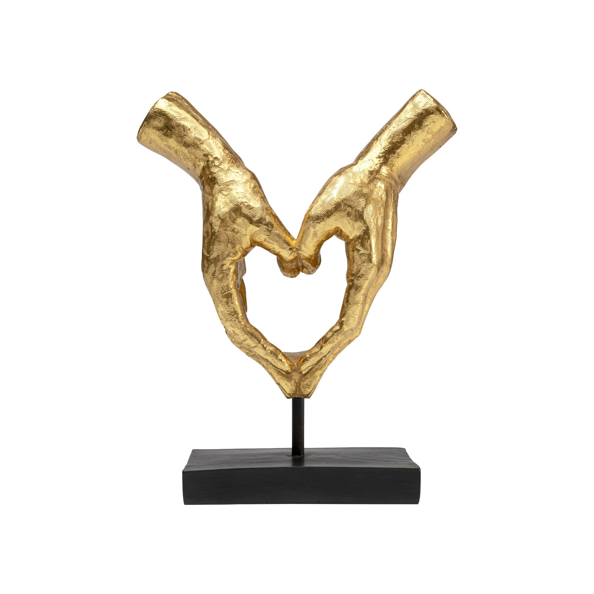 Oggetto Decorativo Heart Hands 33 cm Oro Scultura da Tavolo con Base