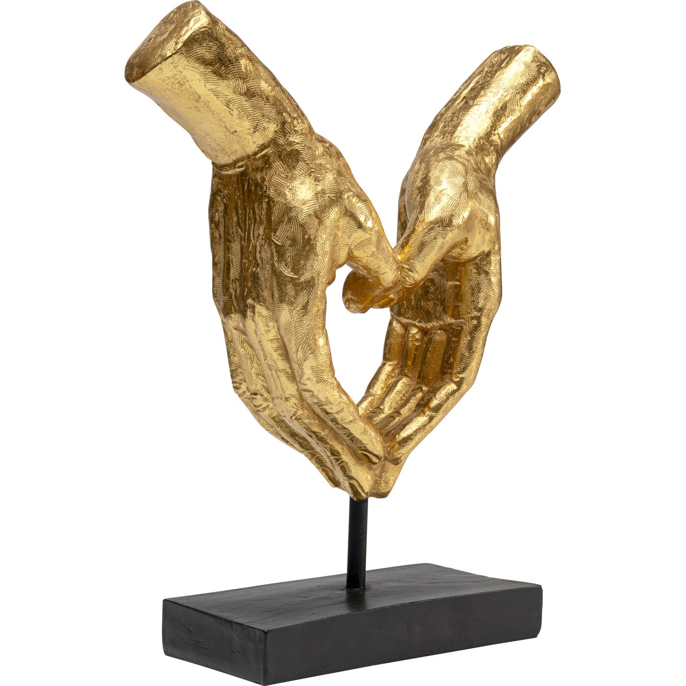 Oggetto Decorativo Heart Hands 33 cm Oro Scultura da Tavolo con Base