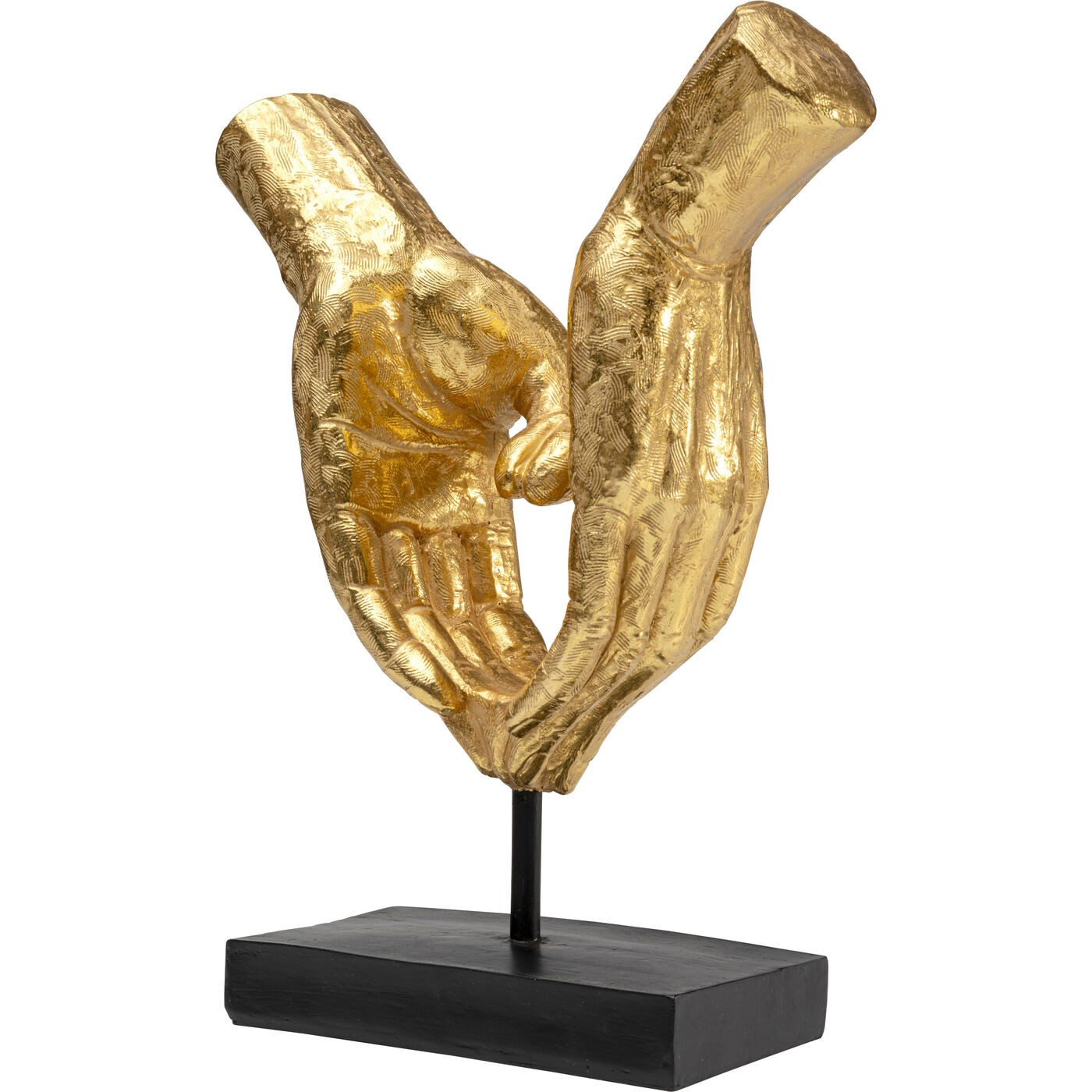 Oggetto Decorativo Heart Hands 33 cm Oro Scultura da Tavolo con Base