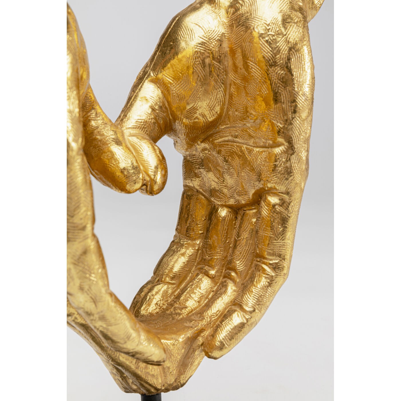 Oggetto Decorativo Heart Hands 33 cm Oro Scultura da Tavolo con Base