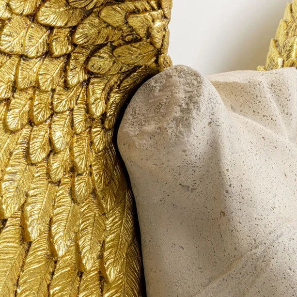 Scultura Decorazione Da Parete Angelo Femminile Guardian Angel Female 124x71 cm