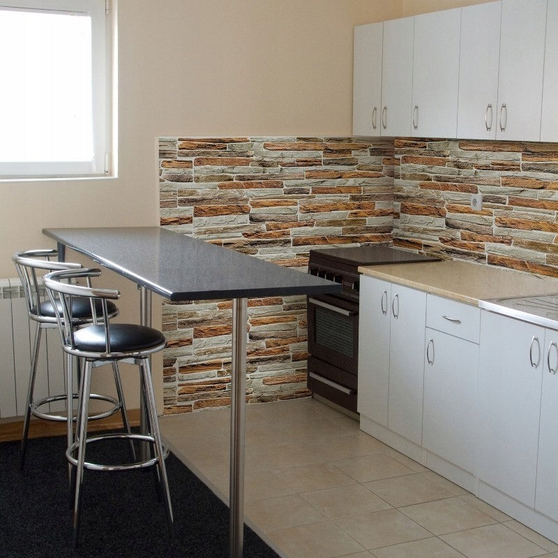 Pannello Rivestimento PVC 3D Effetto Pietra Multicolor 50x100 cm