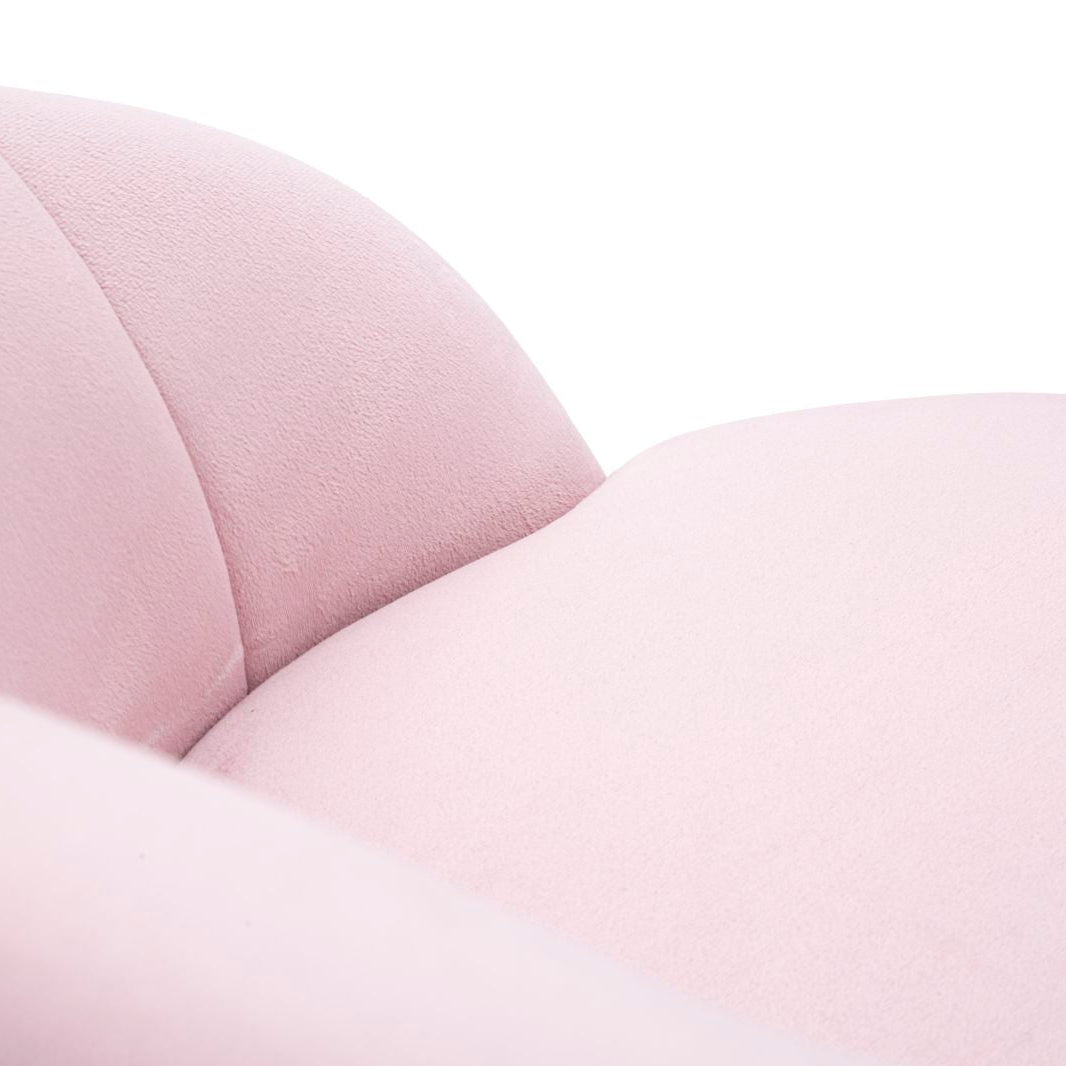 Sgabello Bar Prague Rosa in Velluto 104 cm con Gambe Nere e Dettagli Oro