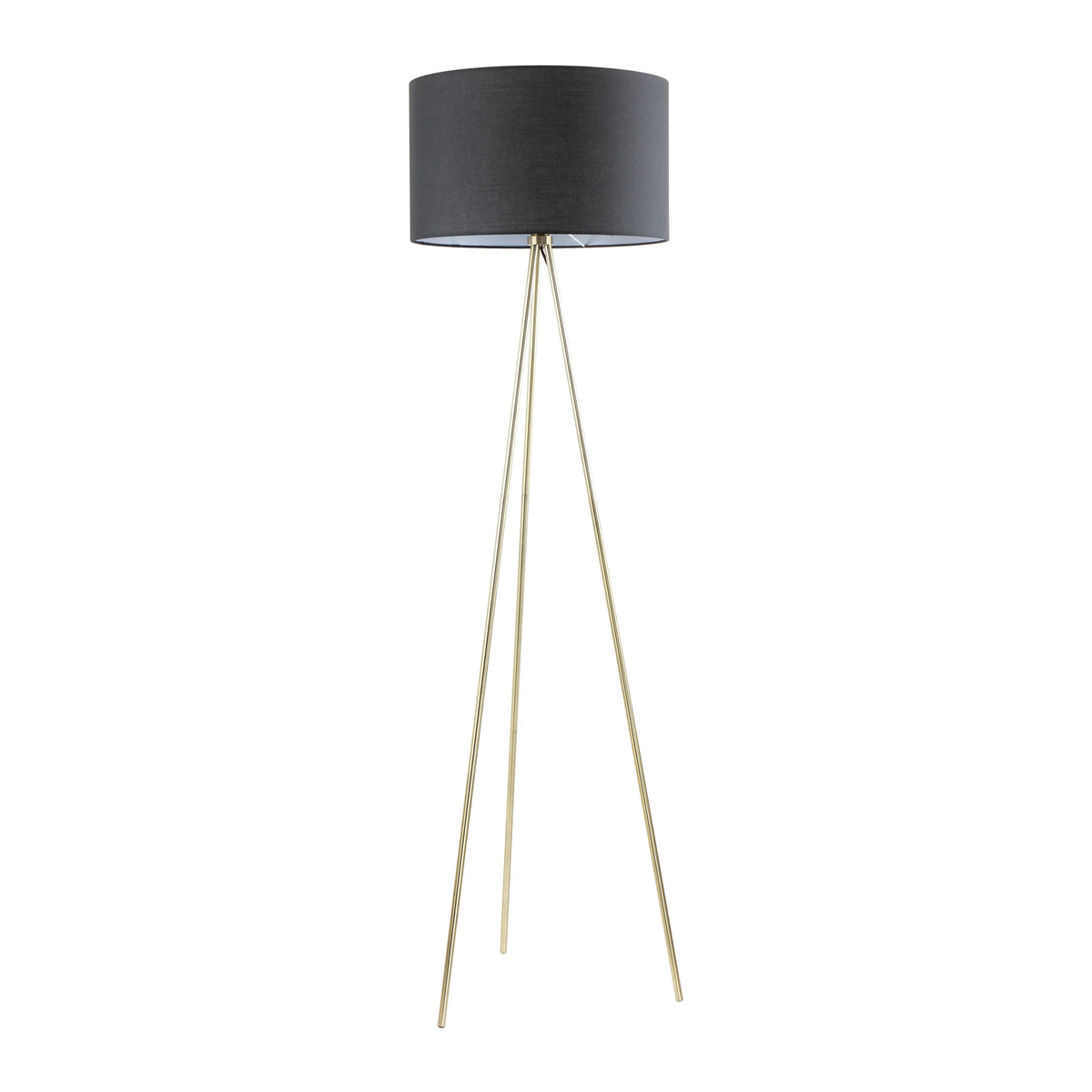 Lampada da Terra Cara Nero e Oro H159 cm Piantana Treppiede E27