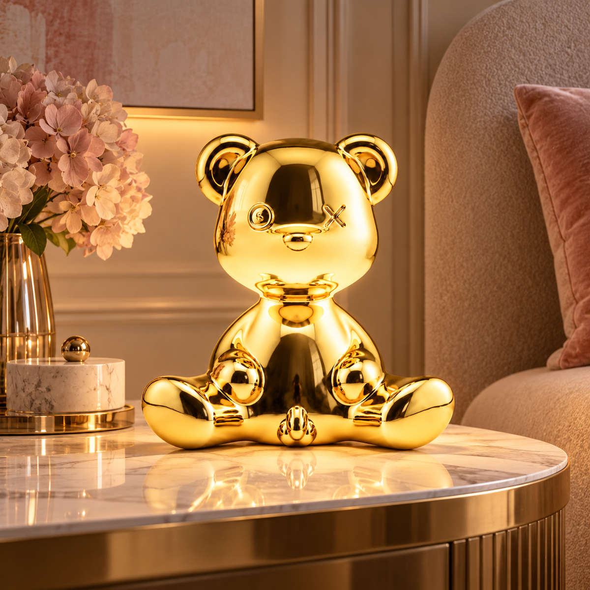 Lampada da tavolo Teddy Boy Metal Finish with Cable Oro