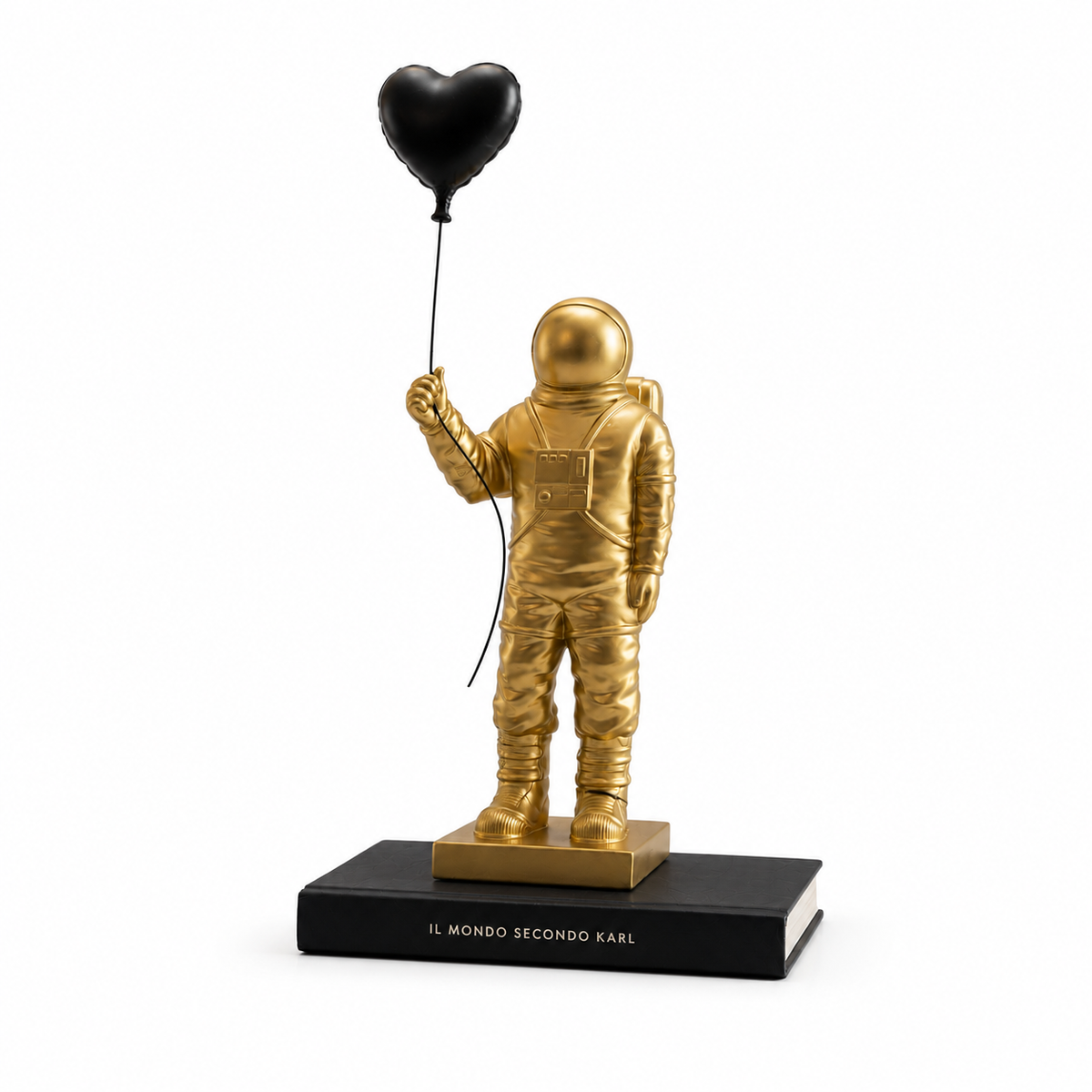 Set Decorativo Astronauta Balloon Oro con Libro Il Mondo Secondo Karl