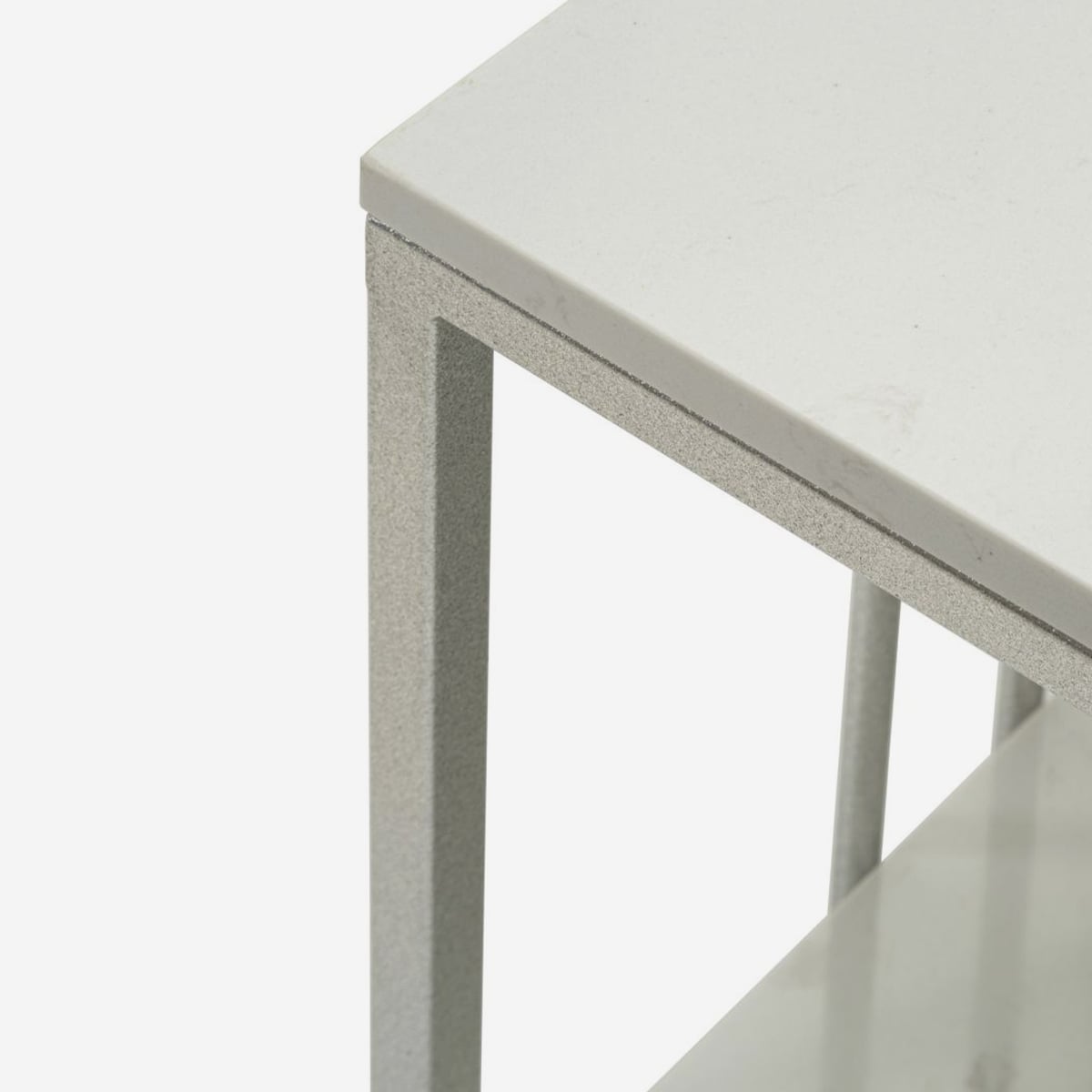 Tavolo da Caffè Kayseri 90x60x45 cm Silver con Doppio Piano Effetto Marmo