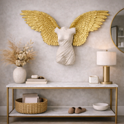 Scultura Decorazione Da Parete Angelo Femminile Guardian Angel Female 124x71 cm