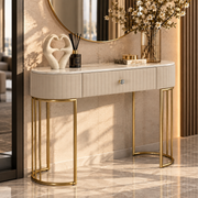 Consolle Montpellier Crema e Oro 100x40x75 cm con Cassetto