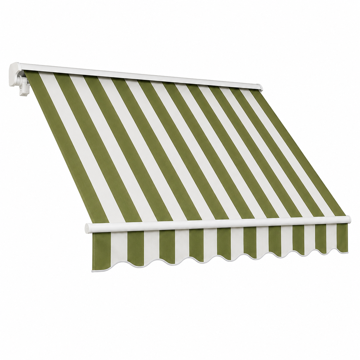 Tenda da Sole a Caduta 300x250 cm Verde e Bianco con Braccetti P6002