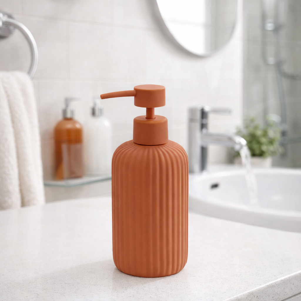 Dispenser Sapone in Ceramica Linea Color Design Cannettato Soft Touch