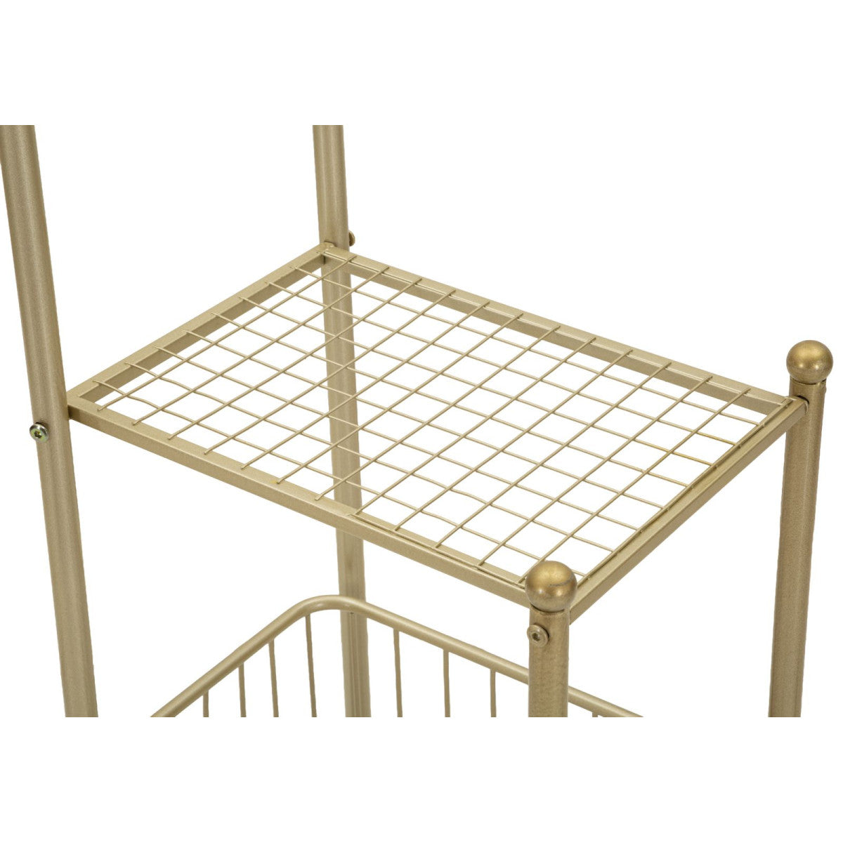 Portasciugamani da Terra Root 40x30x122 cm Oro con Cestello