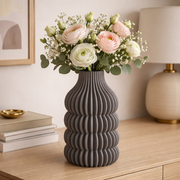 Vaso Decorativo Ilsa Grigio In Ceramica 3D