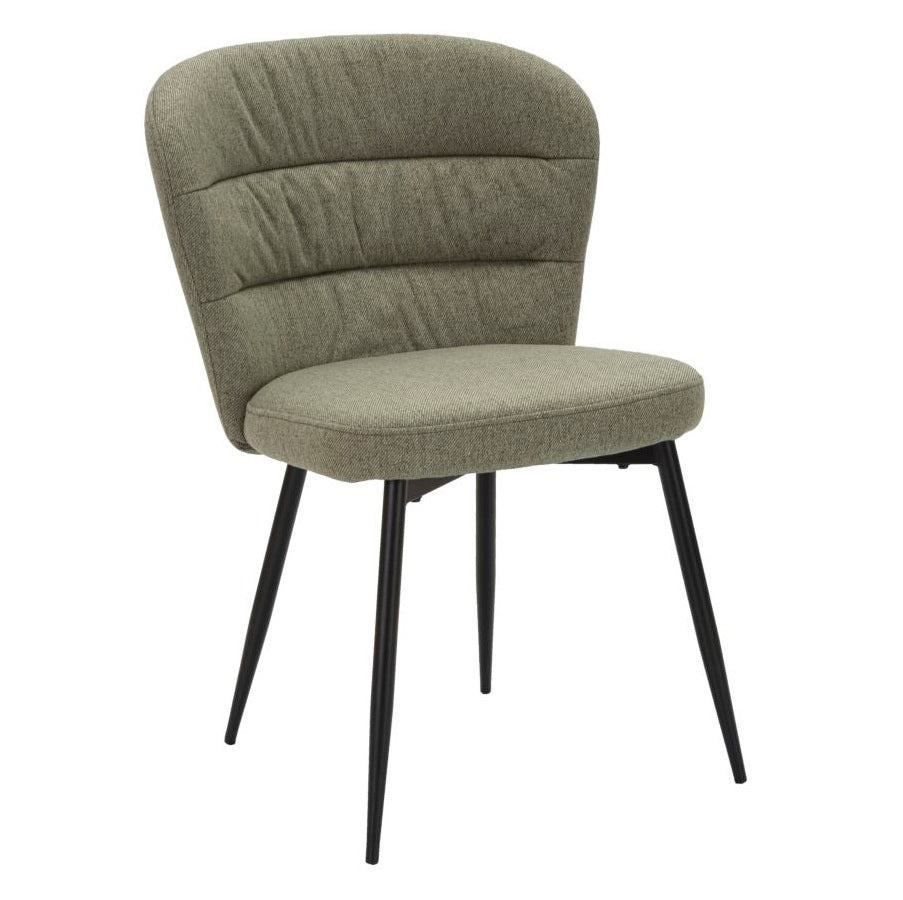 Set 2 Sedie Losanna 58x60,5x85 cm in Tessuto – Grigio e Verde