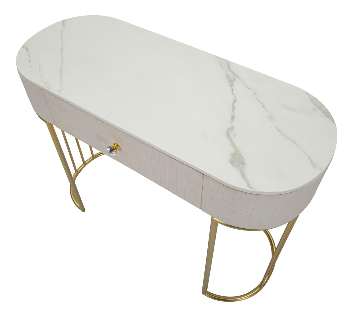 Consolle Montpellier Crema e Oro 100x40x75 cm con Cassetto