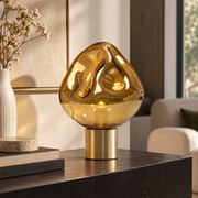Lampada da tavolo Supernova Amber Design Organico in Vetro 38cm