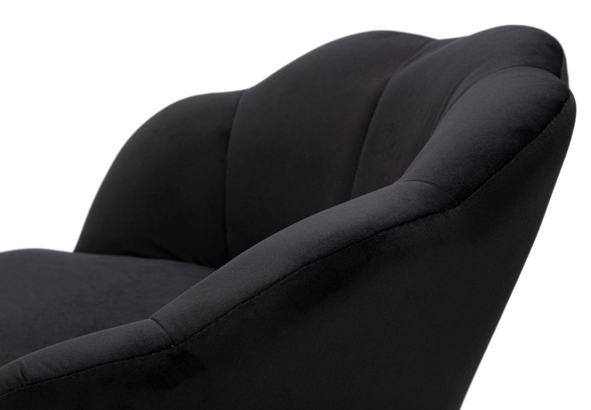 Sgabello Bar Vienna Nero in Velluto 110 cm con Gambe Oro