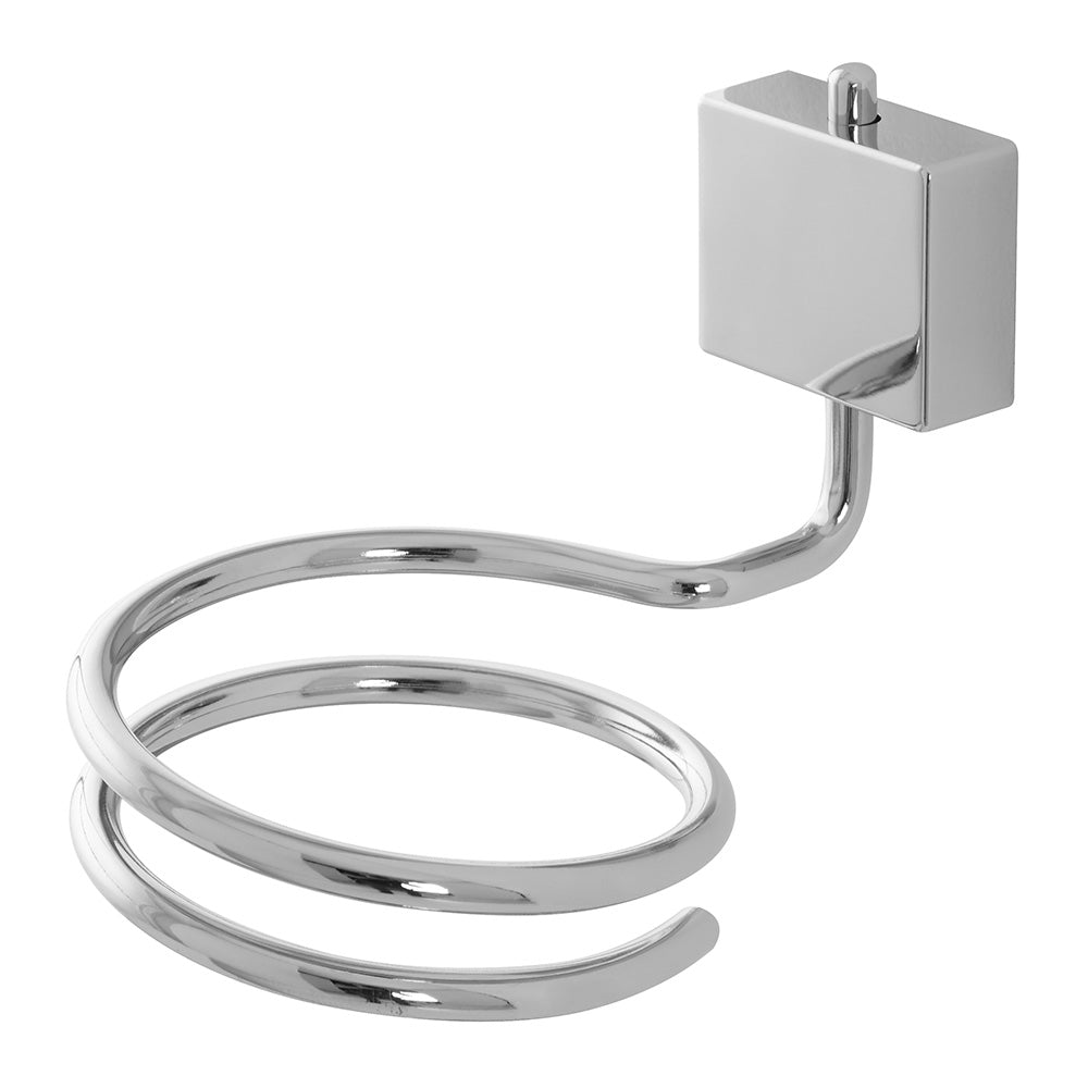 Porta Asciugacapelli Velvet Cromato da Parete – Supporto Salvaspazio per Phon
