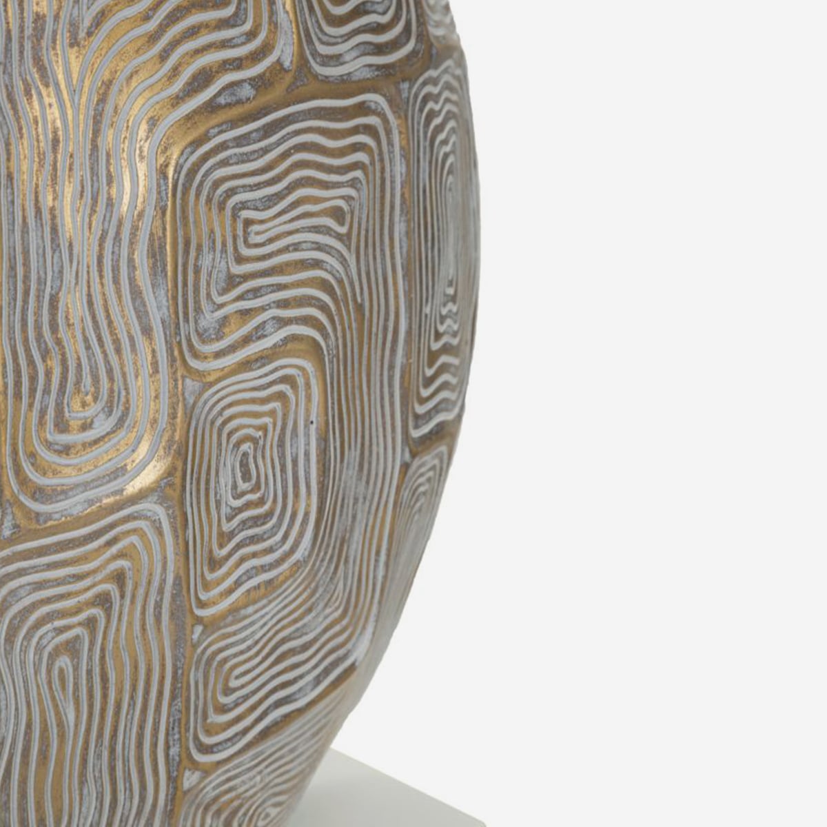 Lampada da Tavolo Eclips Ø38x64 cm in Poliresina con Paralume in Tessuto