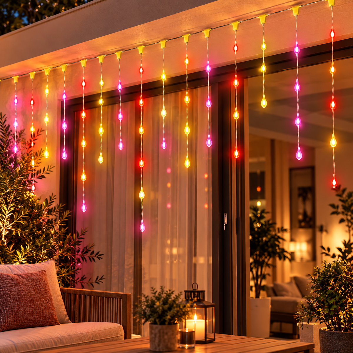 Tenda Luminosa Smart RGB 85 LED 3x0,6 m con App e Telecomando