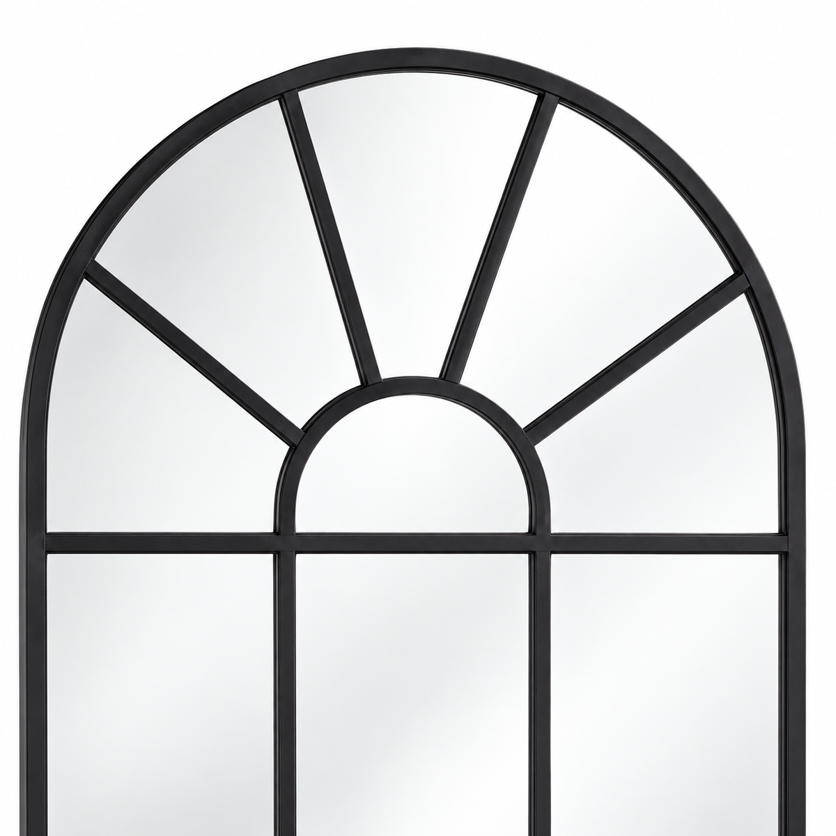 Specchio da Parete Industriale 58x86 cm con Cornice Nera in Acciaio