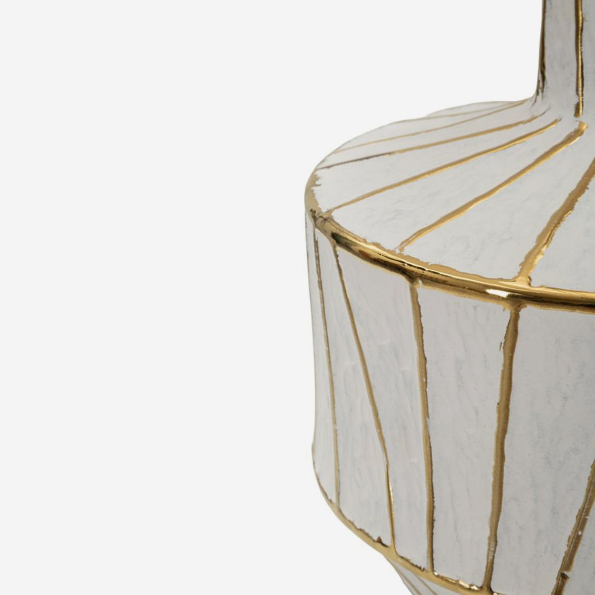 Lampada da Tavolo Tangeri Ø40x60 cm in Ceramica Bianca e Oro