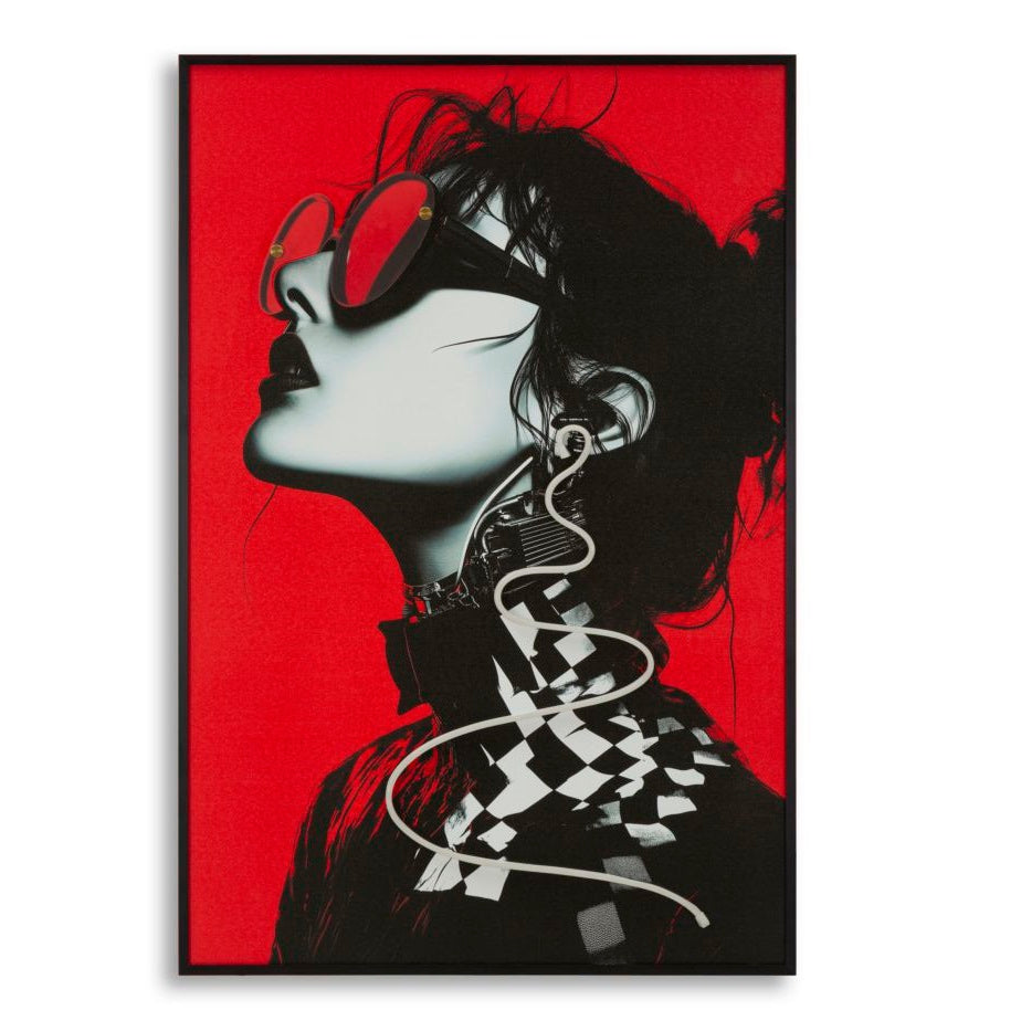 Quadro LED Moden Psyco B 60 x 90 cm con Applicazione 3D su Tela