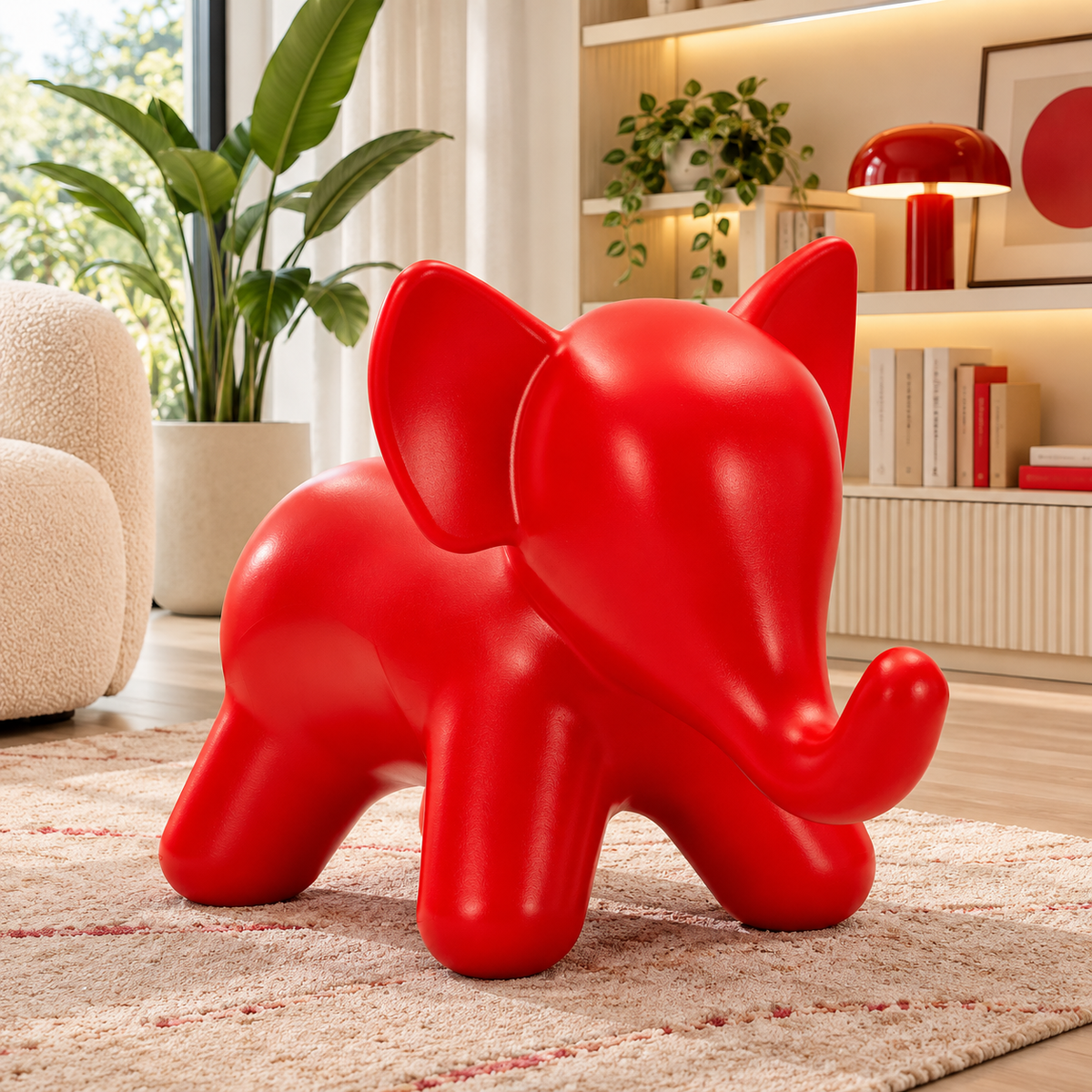 Sgabello Elephant Rosso 86x46x56 cm in Polietilene