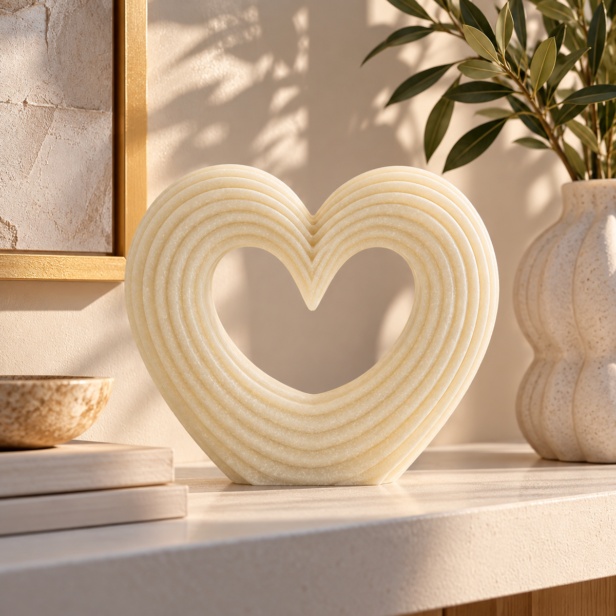 Cuore Decorativo Lovvy Quarzy 21x6x19 cm in Poliresina