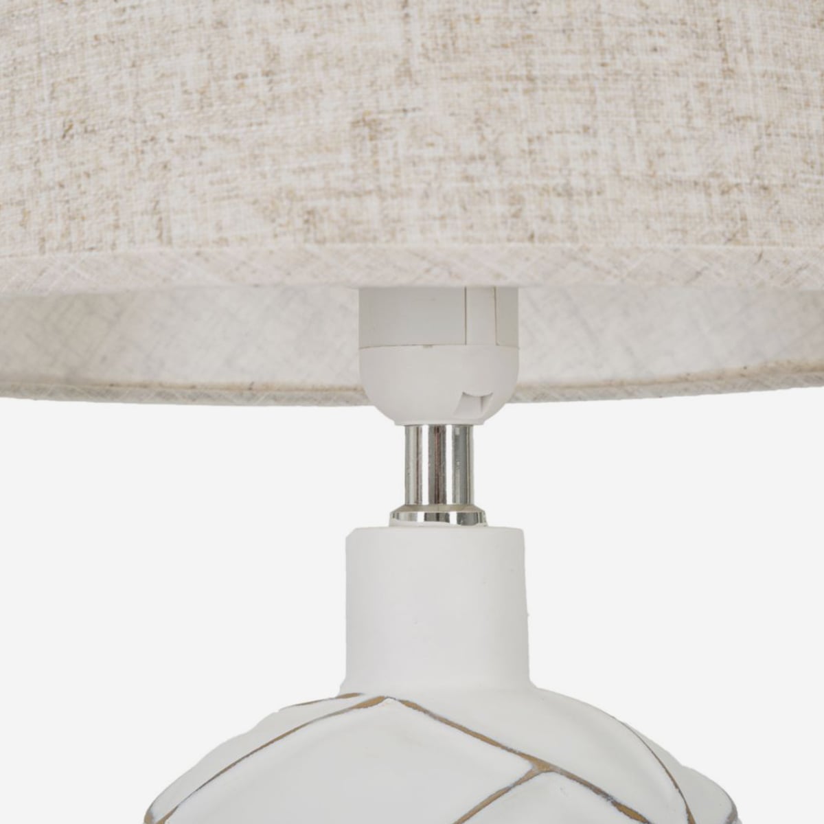 Lampada da Tavolo Lines Ø35x60 cm in Resina con Paralume in Tessuto