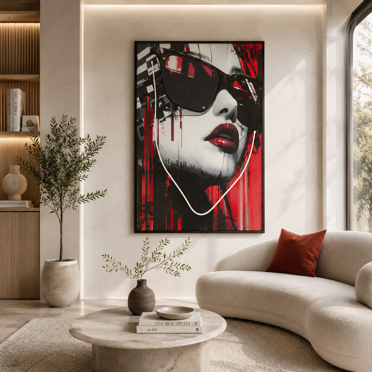 Quadro LED Moden Psyco A Stampa 60 x 90 cm con Applicazione 3D su Tela