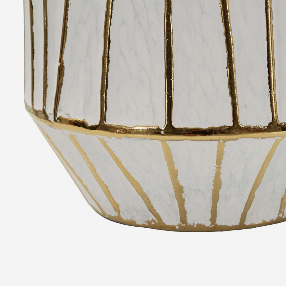 Lampada da Tavolo Tangeri Ø45x73 cm in Ceramica Bianca e Oro