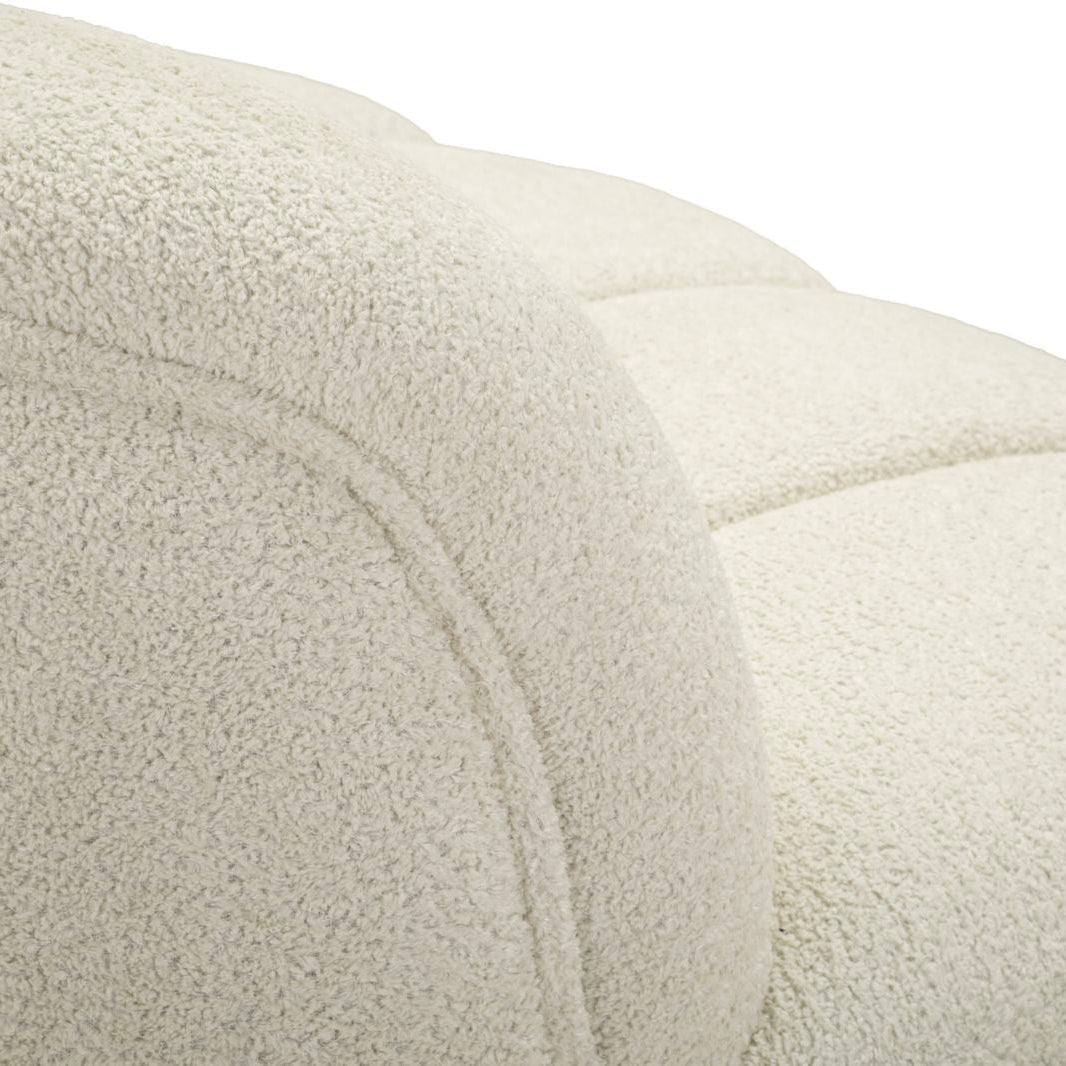Divanetto Ball Bianco 145x80x69 cm in Poliestere Design Morbido