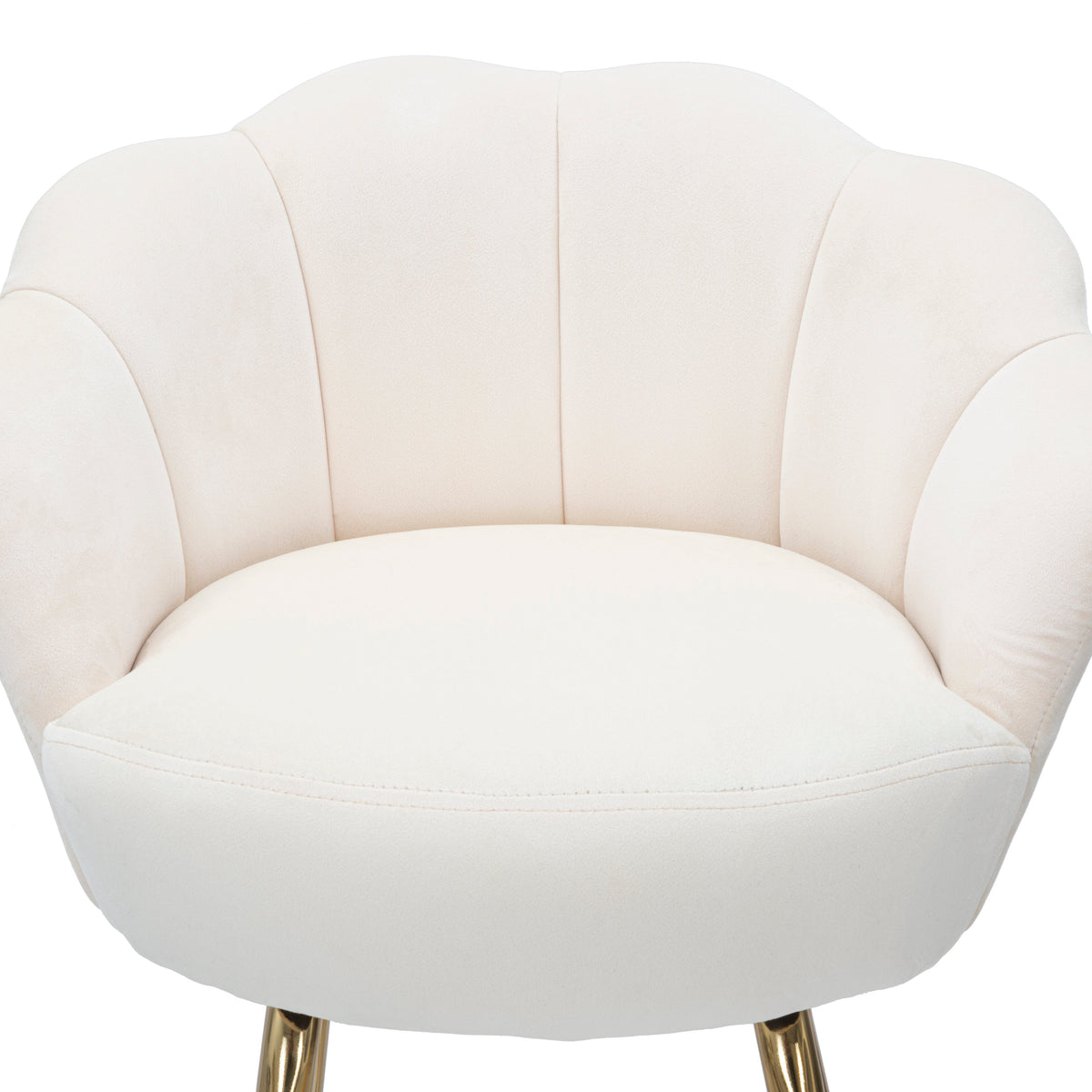 Sgabello Bar Vienna Crema in Velluto 110 cm con Gambe Dorate