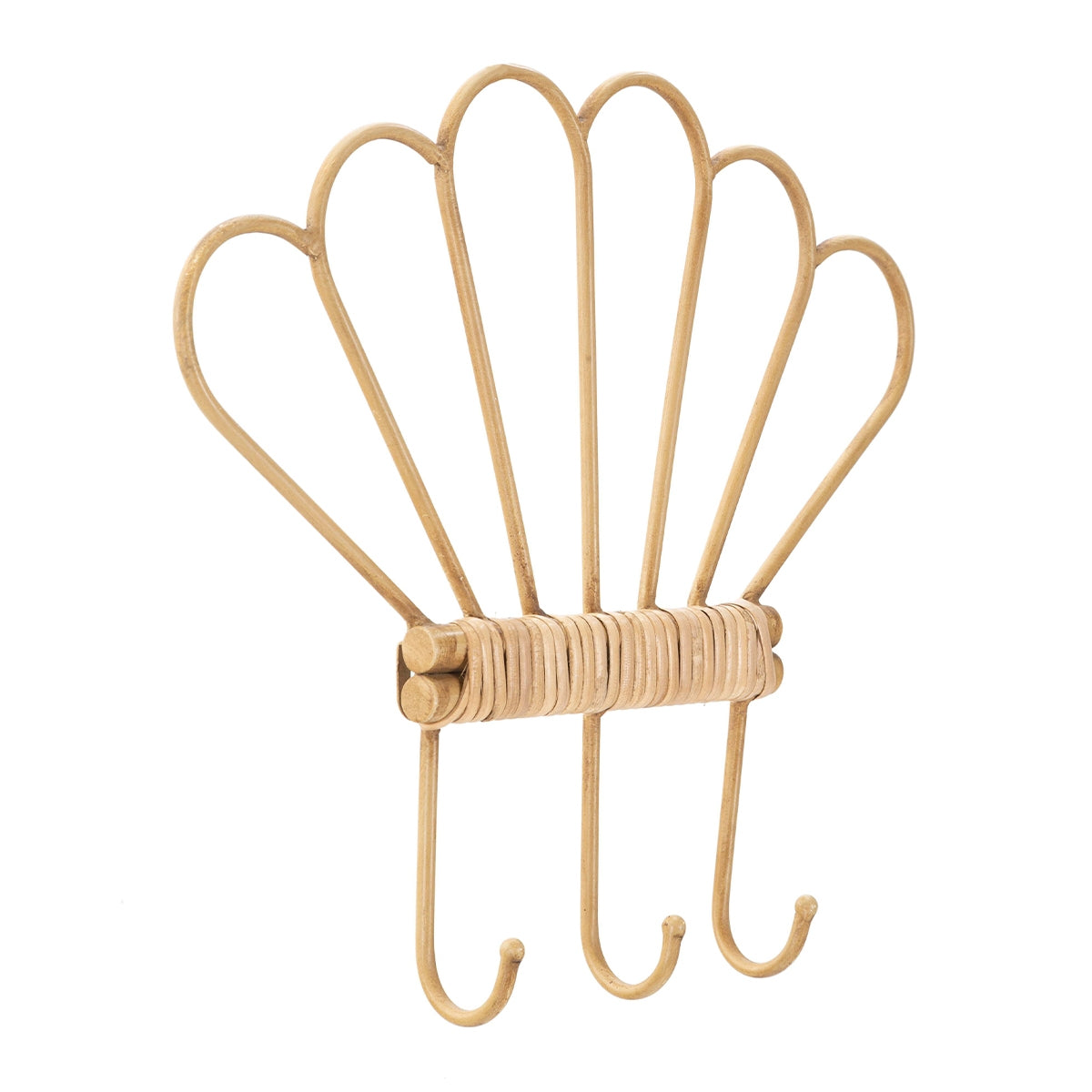 Appendiabiti da Parete Panama 3 Ganci 32,7x37,5x5 cm Effetto Rattan