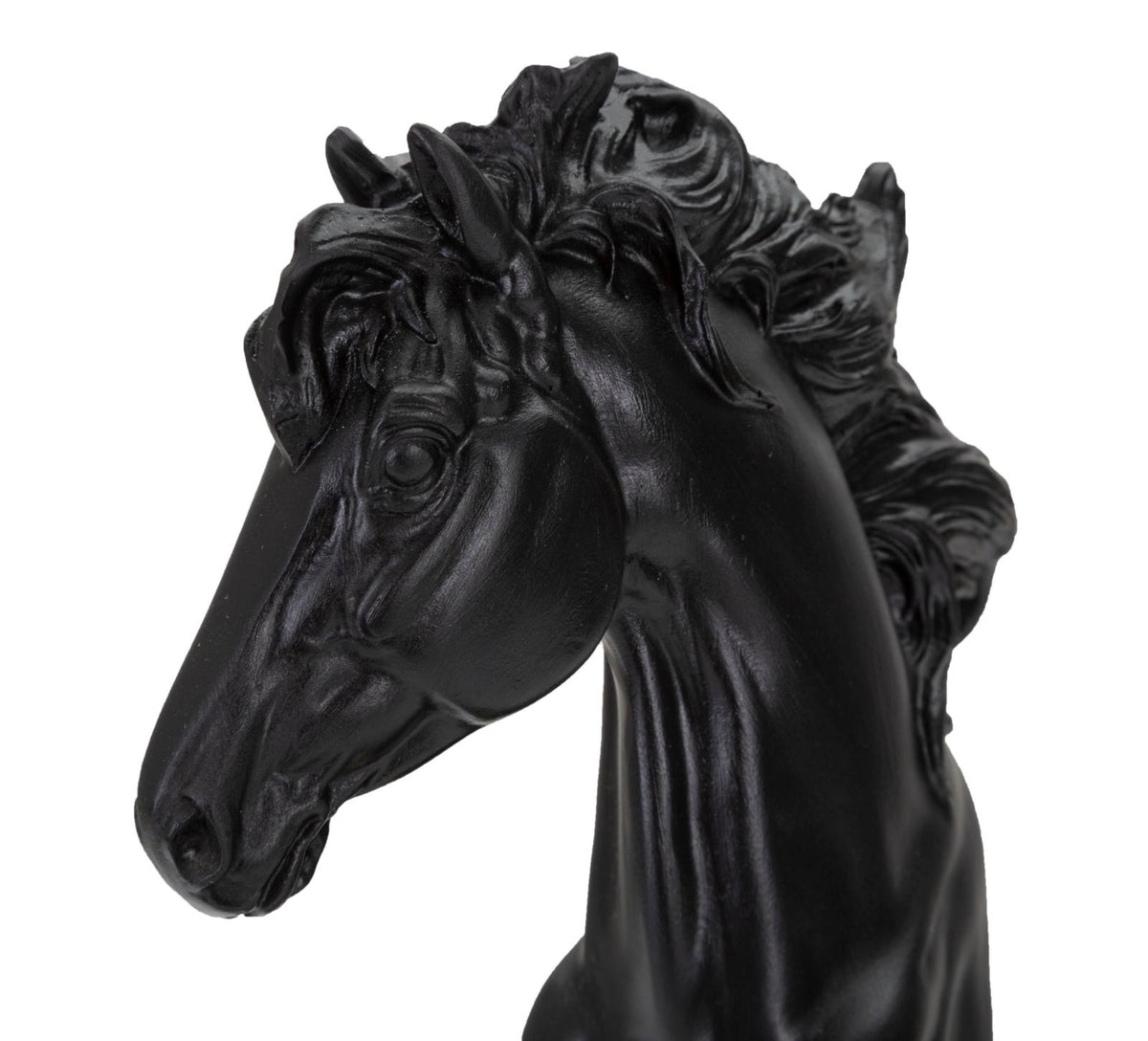 Statuetta Decorativa Cavallo Scacchi Nero e Oro 14 x 11 x H27 cm