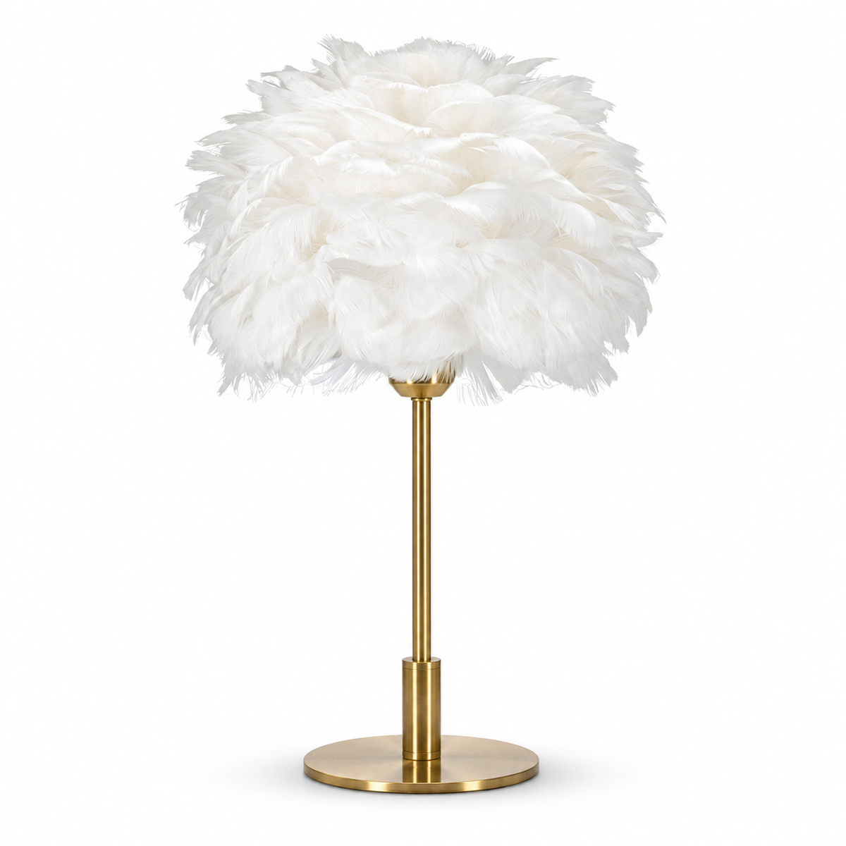 Lampada da Tavolo Ball Feather Ø30x50 cm con Paralume in Piume