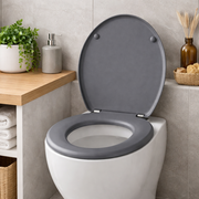Copriwater Universale MDF Grigio Opaco 18'' Cerniere in Metallo