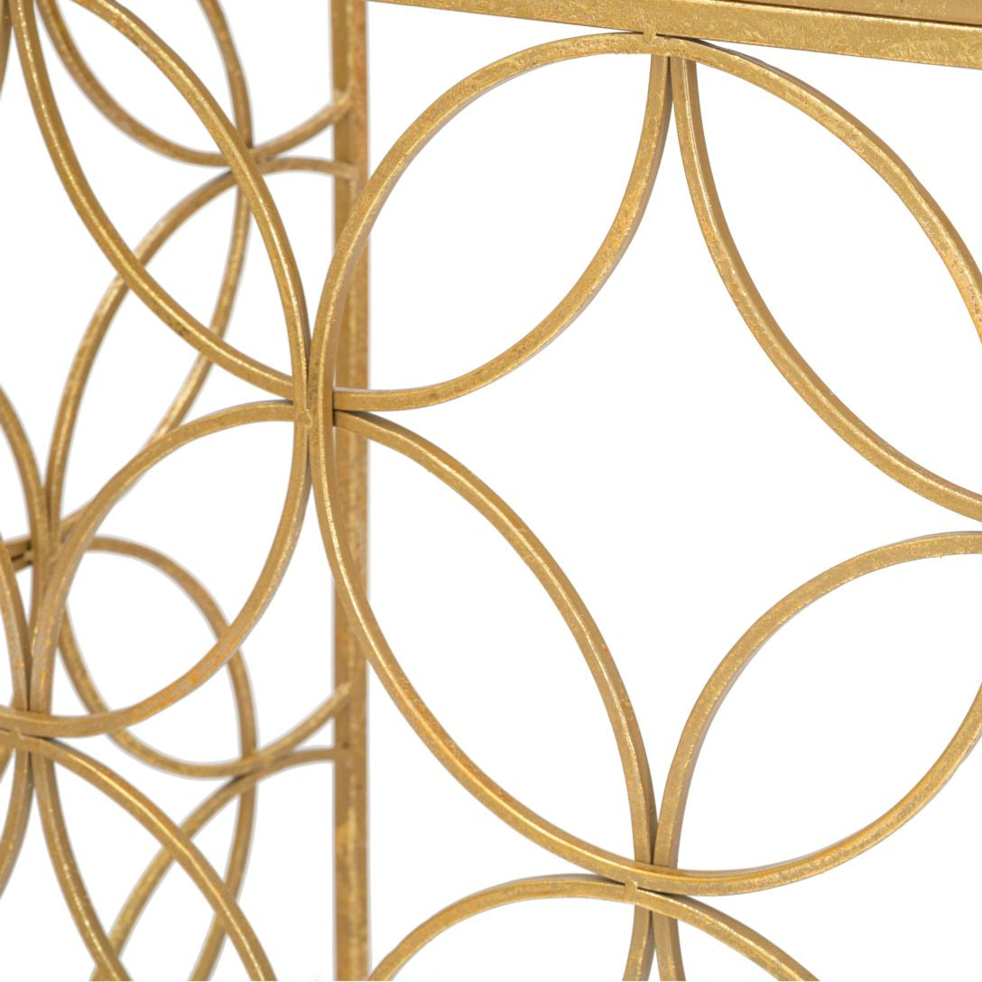 Console Star in Metallo Oro e Marmo Bianco 120 x 40 x H80 cm